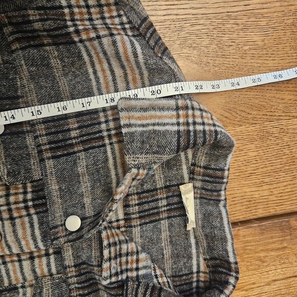 Altar'D State Destroyed Thick Plaid Flannel Shacket Abigail Cropped M Grunge Alt - Picture 8 of 8